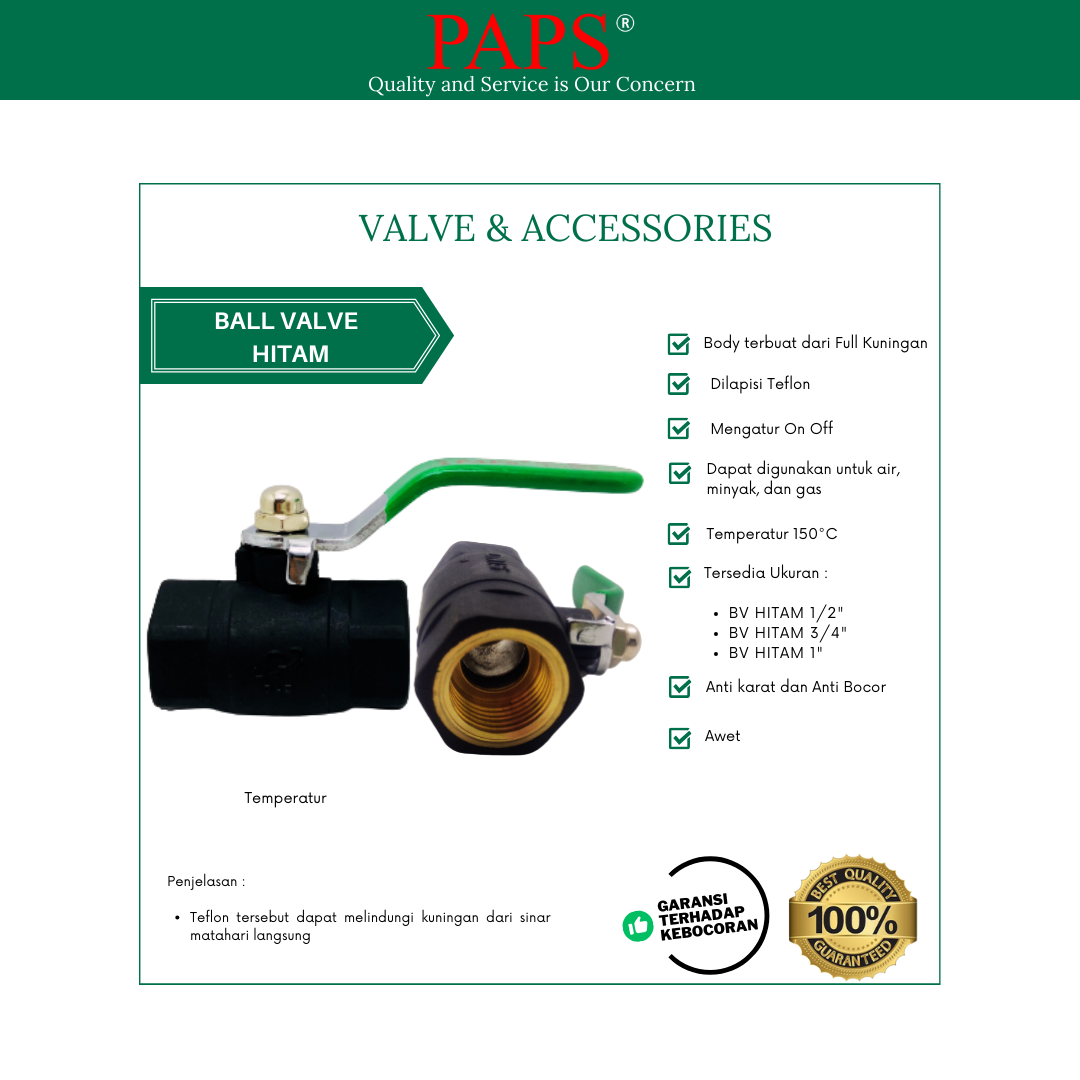 Ball Valve Hitam PAPS