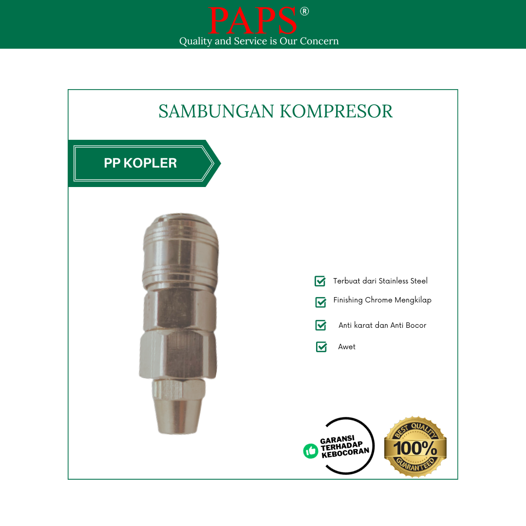 Sambungan Fitting Kompresor PP Kopler PAPS